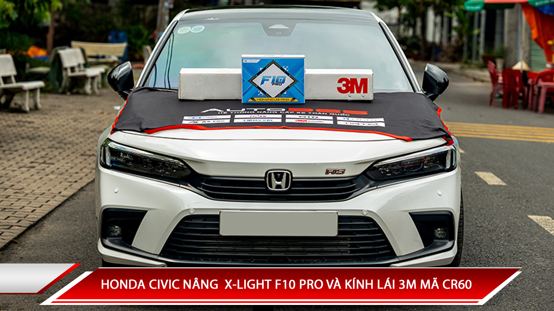 HONDA CIVIC NÂNG CẤP BI GẦM X-LIGHT F10 PRO 3 NHIỆT MÀU VÀ PHIM CÁCH NHIỆT 3M KÍNH LÁI CR60
